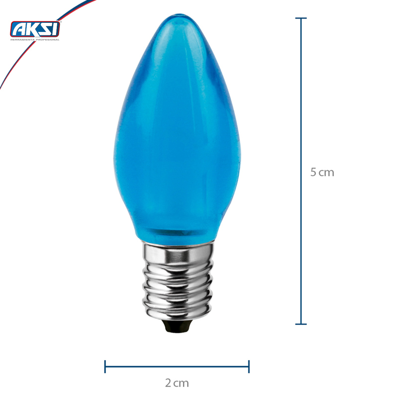 Pack de 6 Focos decorativos LED tipo Vela de 1W color azul Base E12