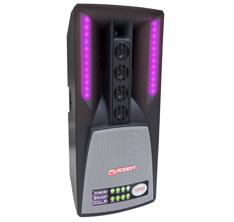 Bafle Recargable 12"+ 4X3" Fussion Pbs-1027 Potencia 20000 W.P.M.P.O