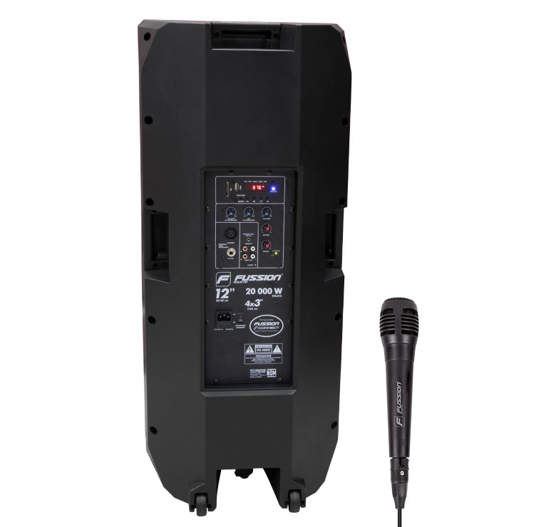 Bafle Recargable 12"+ 4X3" Fussion Pbs-1027 Potencia 20000 W.P.M.P.O