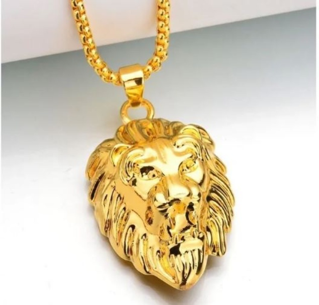 Collar Cadena Rey Leon Dije Animal Hombre Regalo Pareja