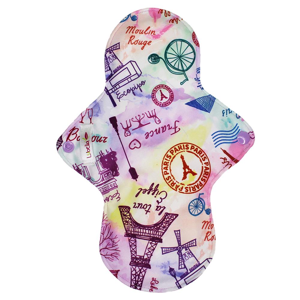 Toalla sanitaria de tela nocturna/postparto Lubella estampado paris