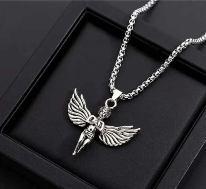 Collar Cadena Ángel Querubín Cielo Protector Regalo Religión
