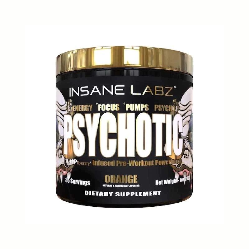 Pre Entreno Insane Labz Psychotic Orange Gold 35 Servicios (208,4gr)