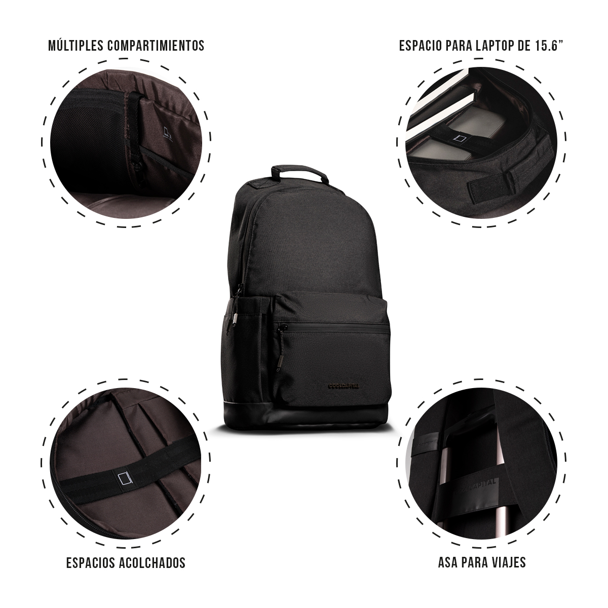 Mochila Para Laptop Vintage Slate Cool Capital 15.6 Pulgadas