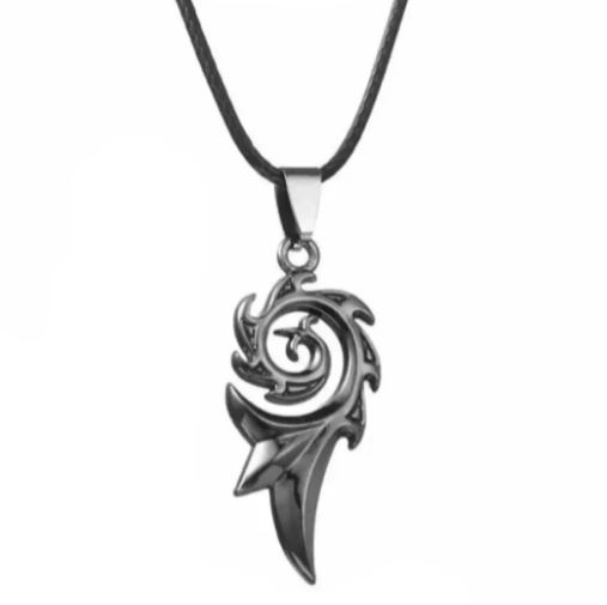 Collar Dije Espiral Minimalista Llama De Fuego Regalo Pareja