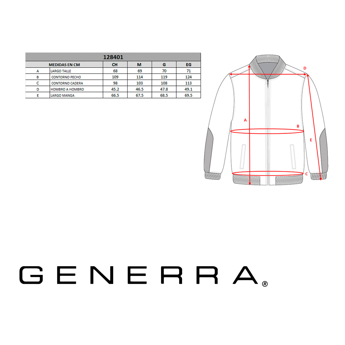 Chamarra tipo Bomber Caballero Generra 128401