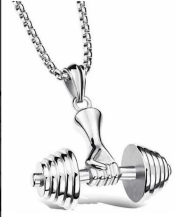 Collar Dije Pesas Mancuerna Gym Gimnasio Fit Pareja Regalo