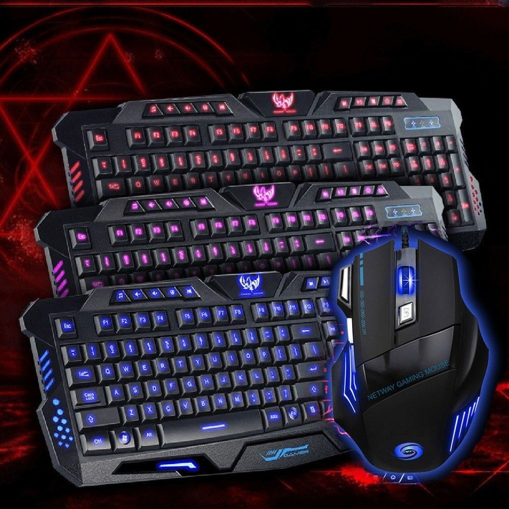 Kit Teclado y Mouse Gamer con luz led 