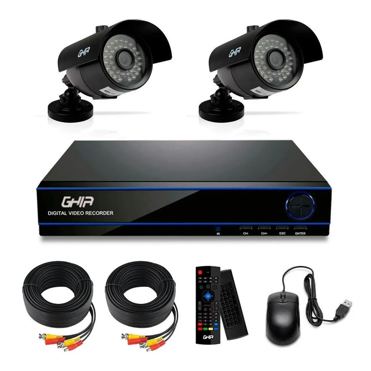 Kit 2 Cámaras de seguridad vigilancia escuela oficina Facil Instalacion