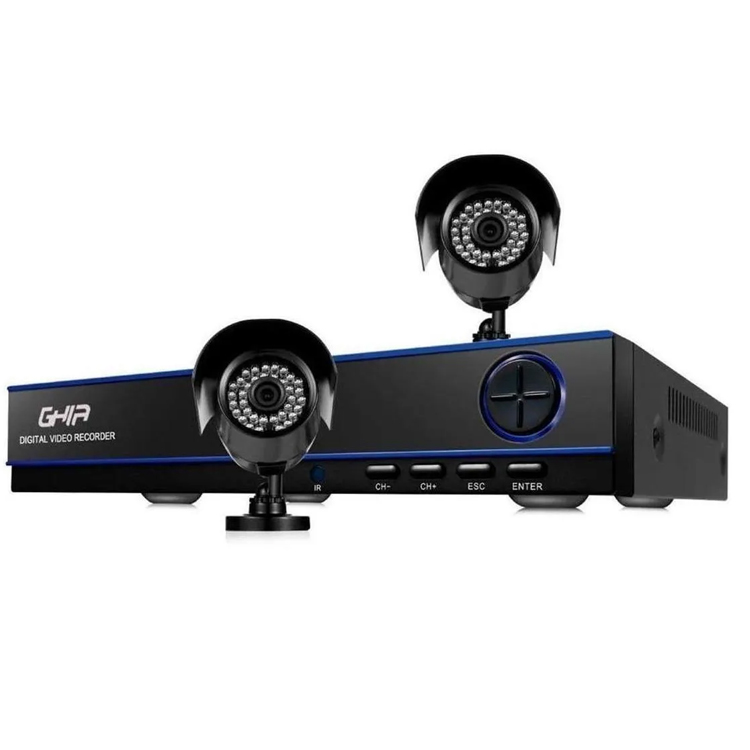 Kit 2 Cámaras de seguridad vigilancia escuela oficina Facil Instalacion