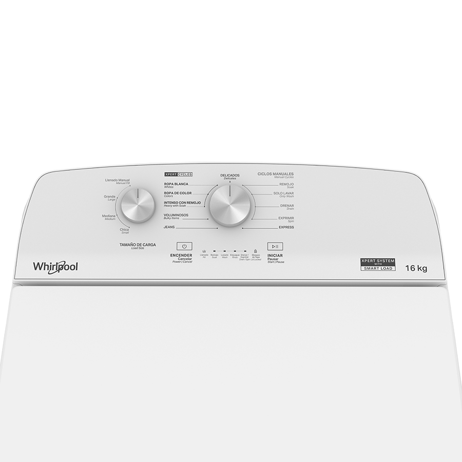 Lavadora Carga Superior Whirlpool 16kg Xpert System 8MWTW1612MJQ Blanco