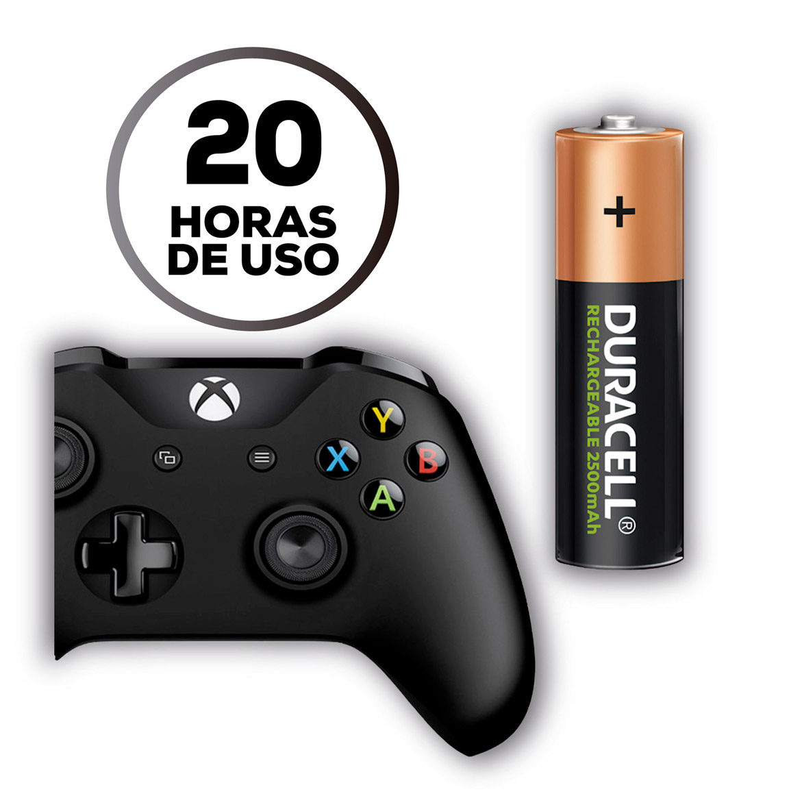 Cargador para Pilas Recargables marca Duracell con 4 pilas AA de 2500 mAh incluidas