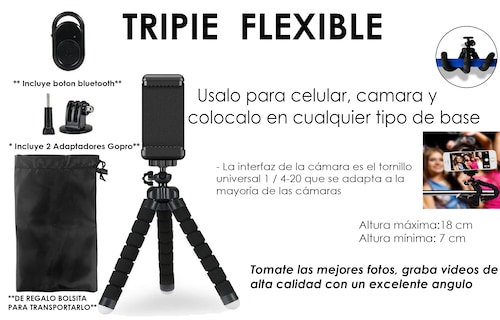 Tripie Soporte Flexible Para Celular Camara Smartphone