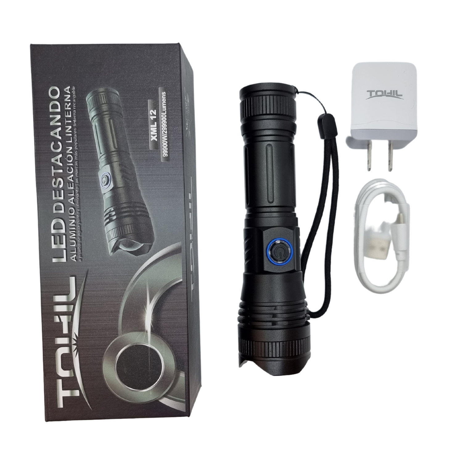 Linterna Tactica Recargable Led T9 Ultra Potente  2000 Lumenes