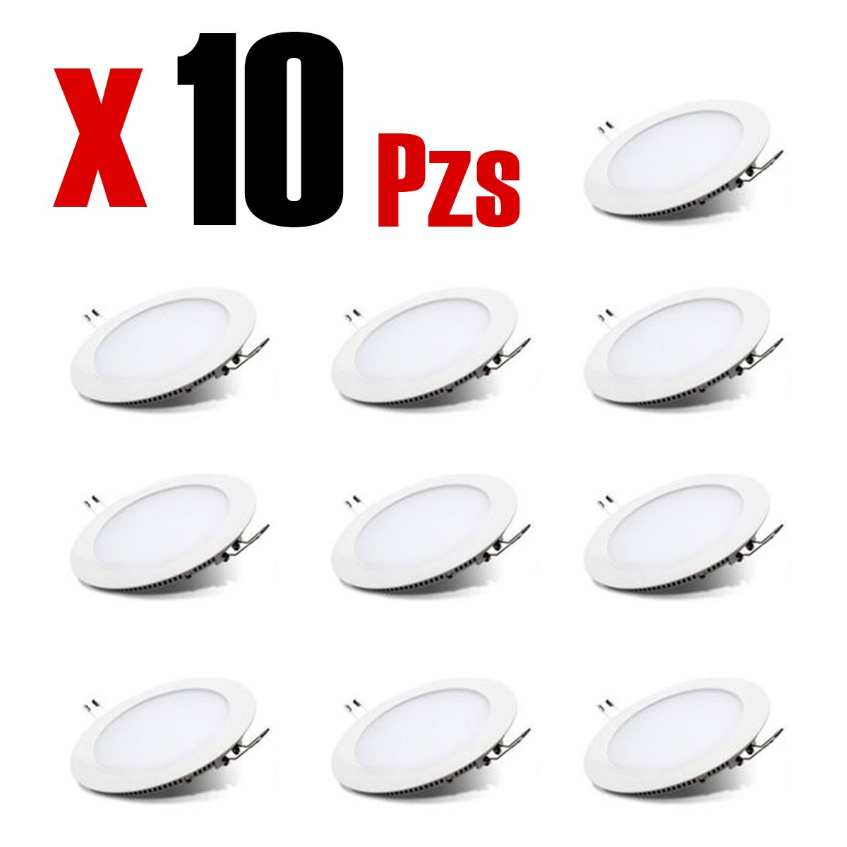 Panel Led Empotrado Redondo 12w Luz Blanca 10 Pzs  