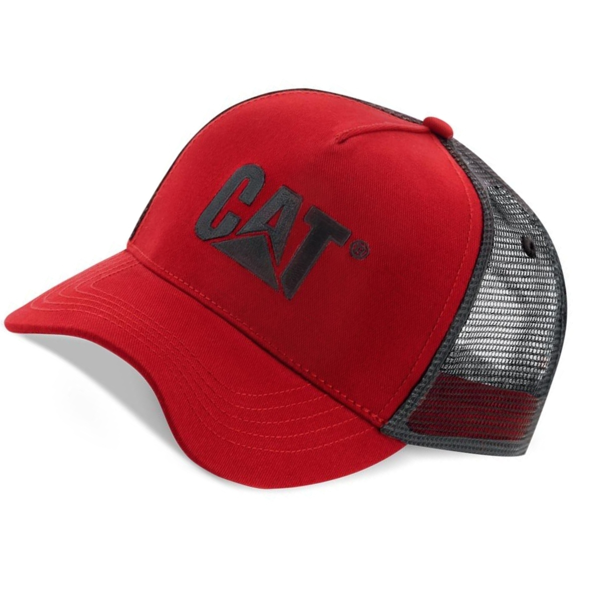 GORRA CAT CATERPILLAR TRUCKER ROJO CON NEGRO UNISEX