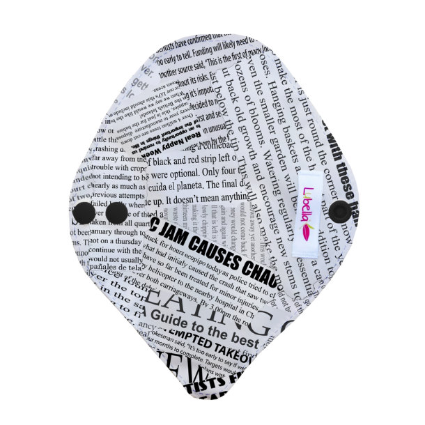 Pantiprotector  tanga de tela Lubella estampado periódico