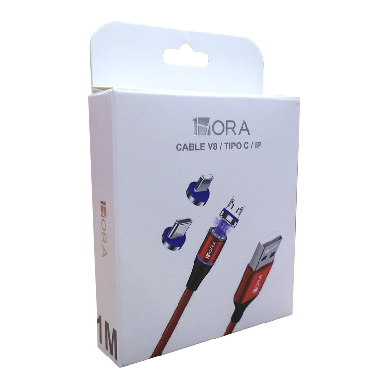 Cable Magnético 3 en 1 1Hora Rojo