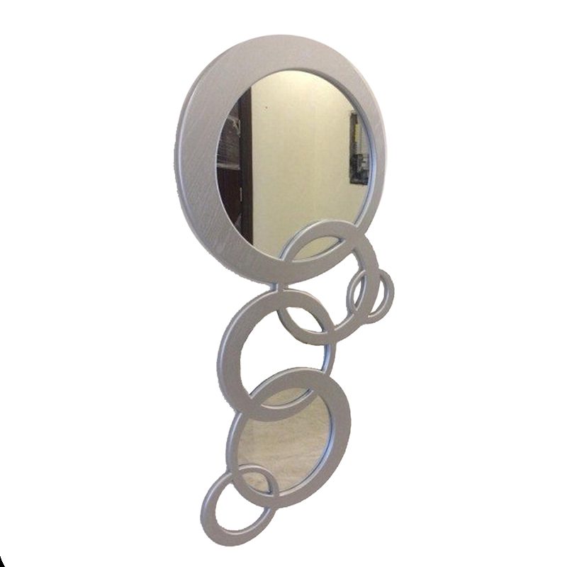 ESPEJO DECORATIVO DE PARED 6 CIRCULOS PLATA, EN MDF DE 12 MMS