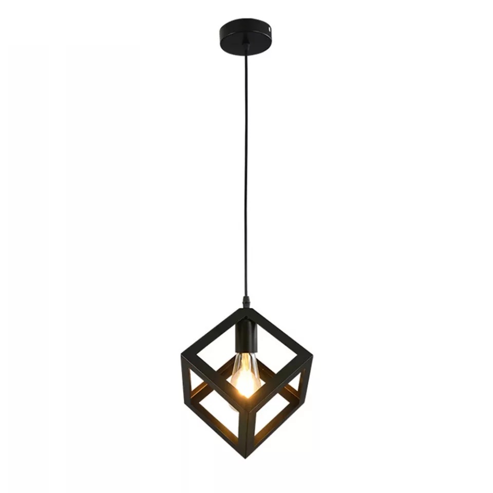 Lampara Cubo Vintage Colgante Minimalista Retro Kh-811 para techo