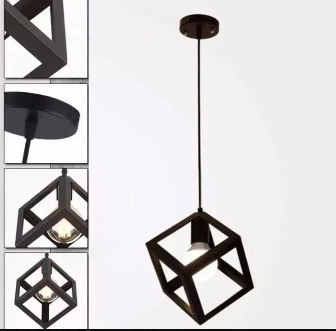 Lampara Cubo Vintage Colgante Minimalista Retro Kh-811 para techo