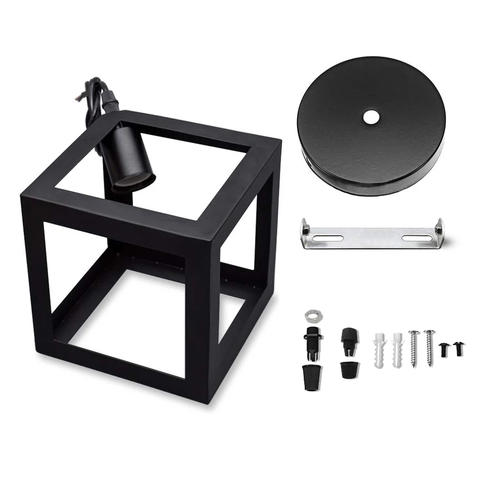 Lampara Cubo Vintage Colgante Minimalista Retro Kh-811 para techo