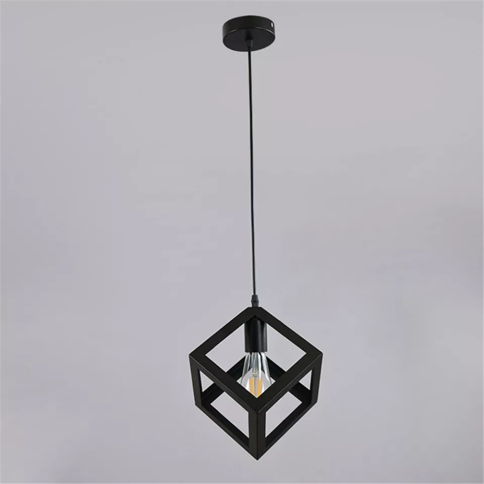 Lampara Cubo Vintage Colgante Minimalista Retro Kh-811 para techo