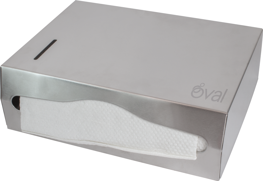 Despachador De Toalla Interdoblada Oval Acero Inoxidable Dispensador Sanitas