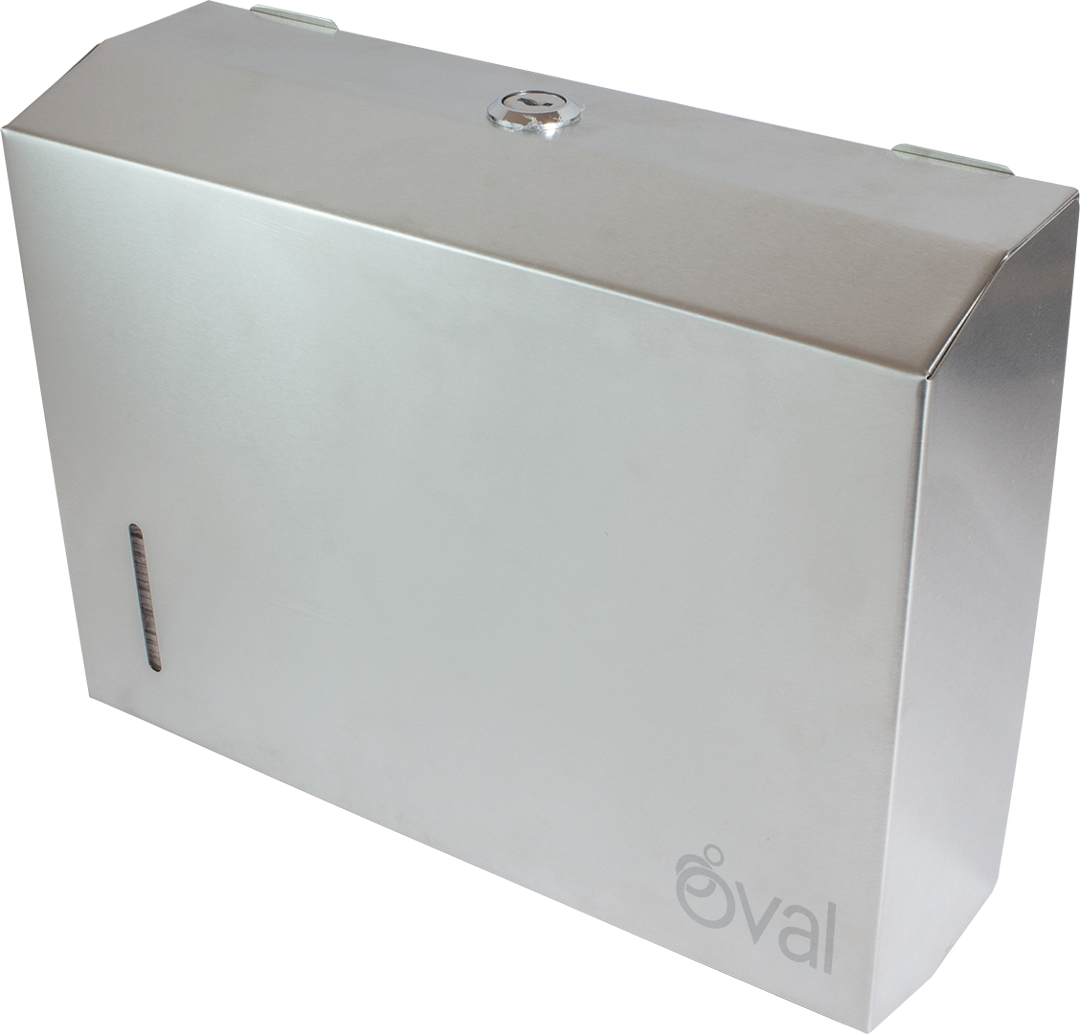 Despachador De Toalla Interdoblada Oval Acero Inoxidable Dispensador Sanitas