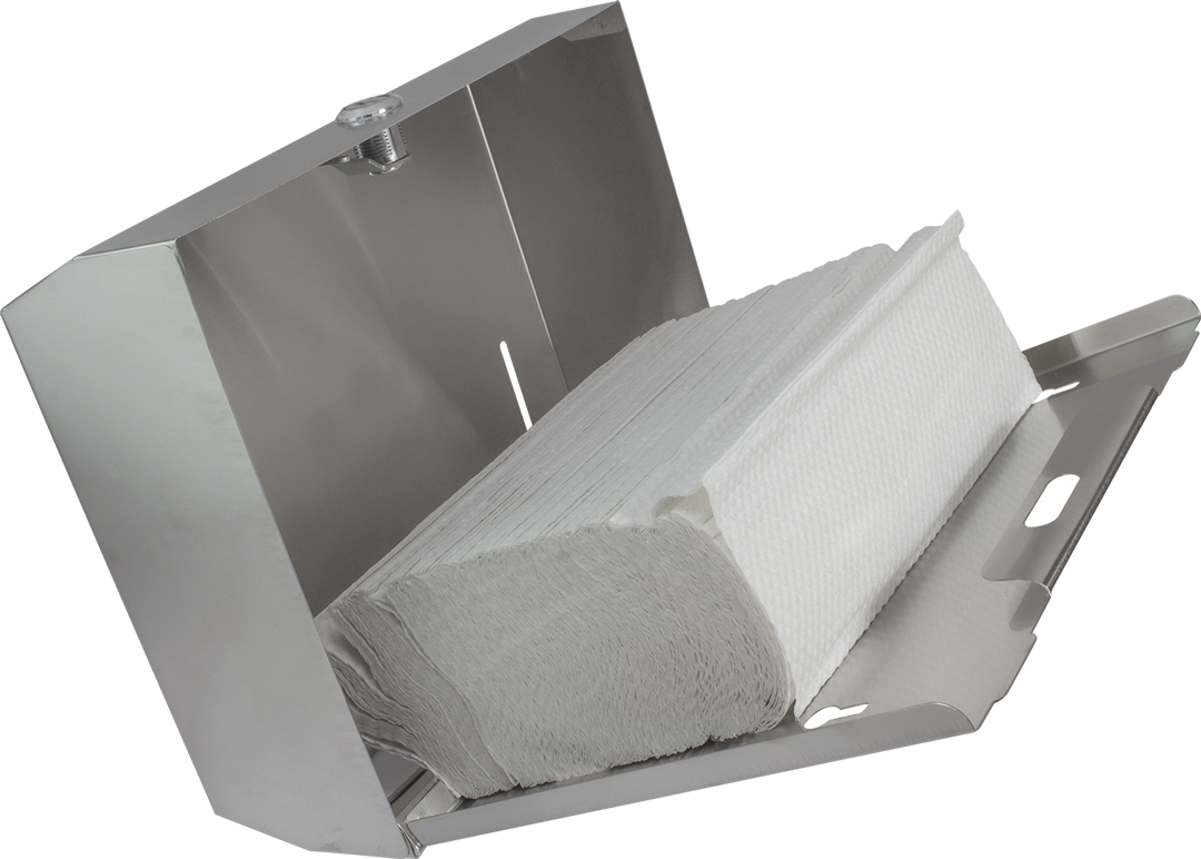 Despachador De Toalla Interdoblada Oval Acero Inoxidable Dispensador Sanitas