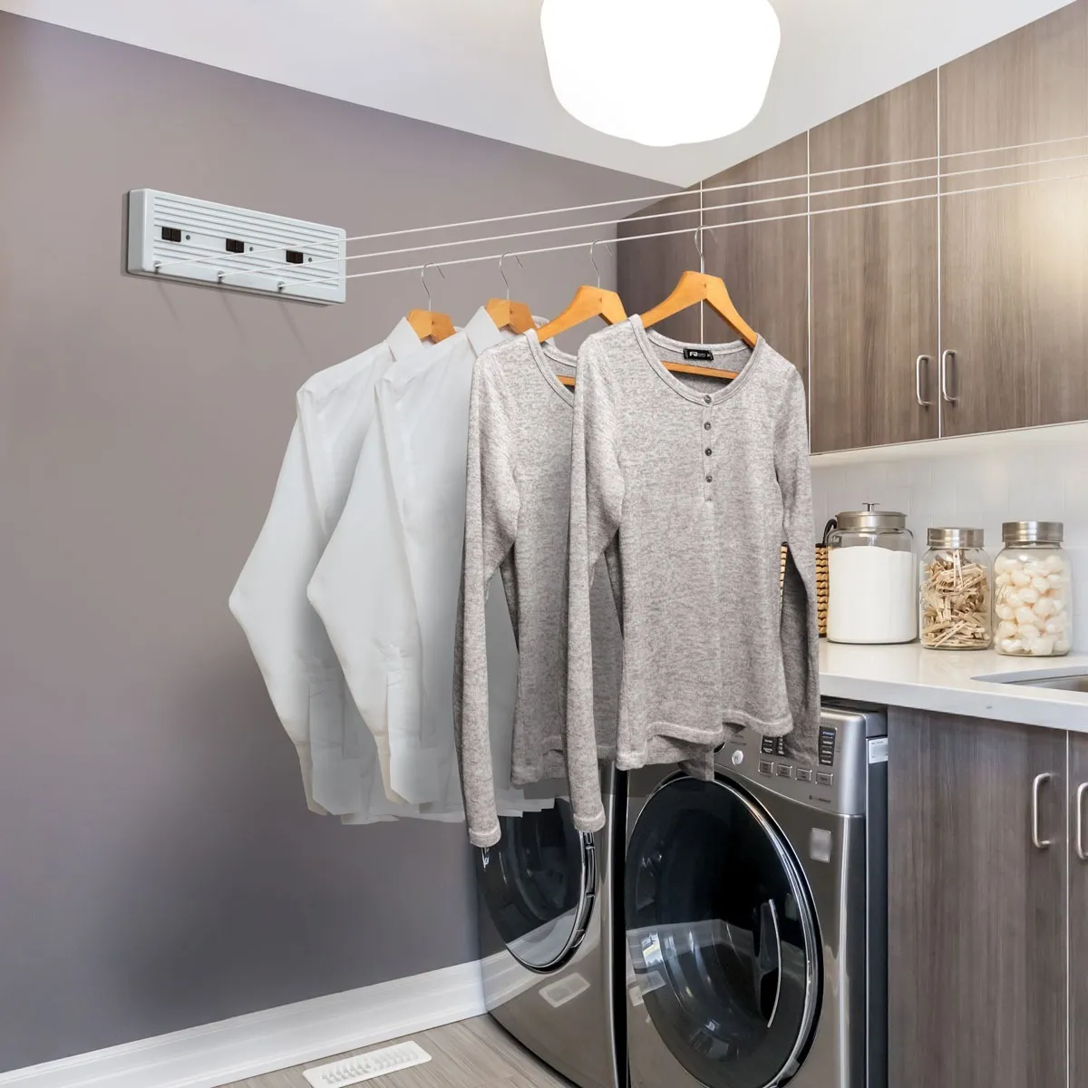 Tendedero Retráctil Plegable Pared Interior Exterior 3líneas .