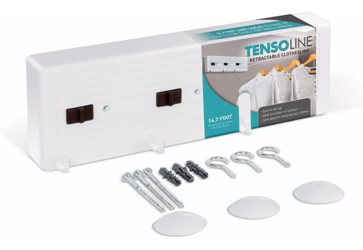 Tendedero Retráctil Plegable Pared Interior Exterior 3líneas .