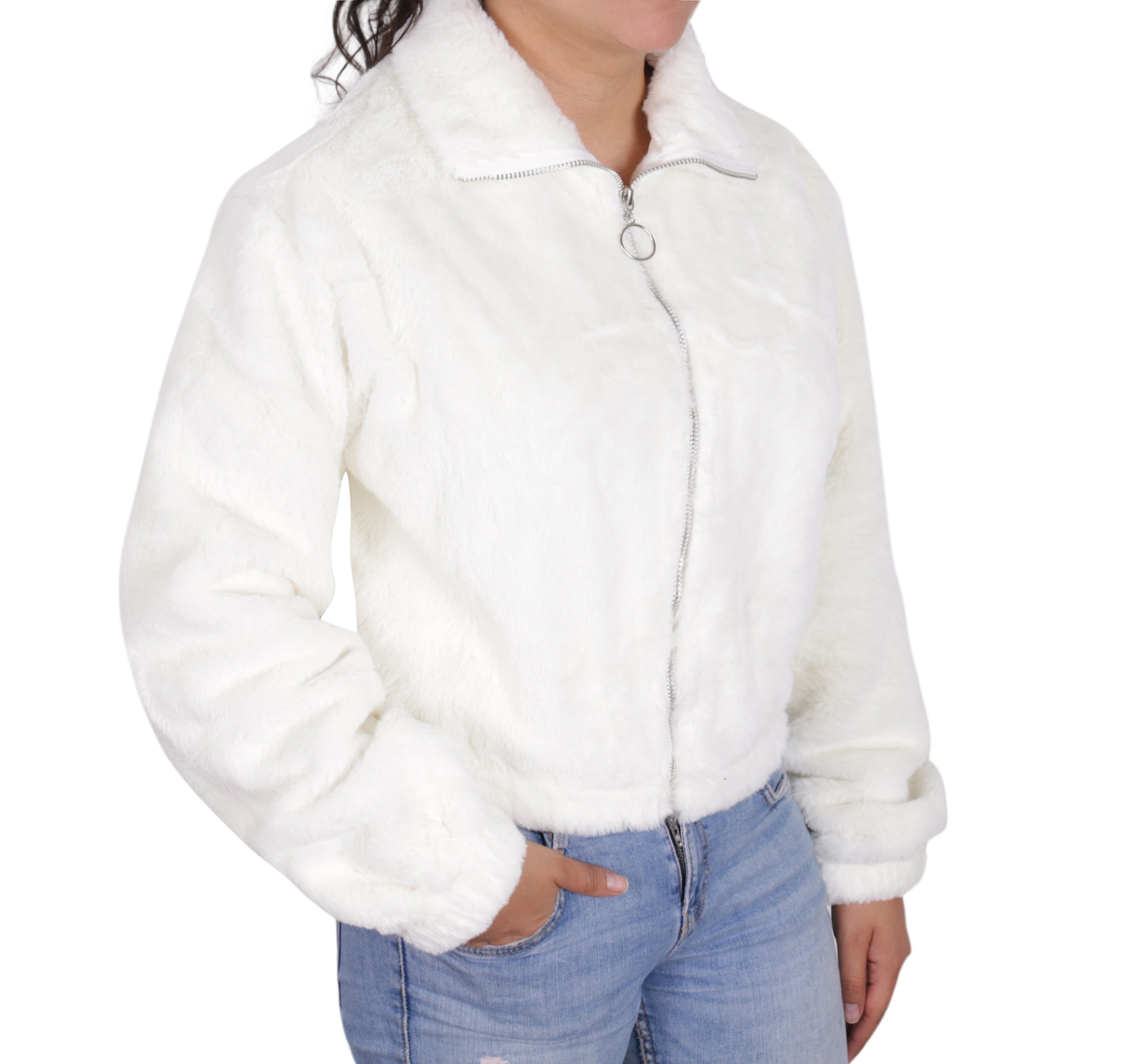 Chamarra Abrigo Peluche Para Dama Mujer Moda Sintetico