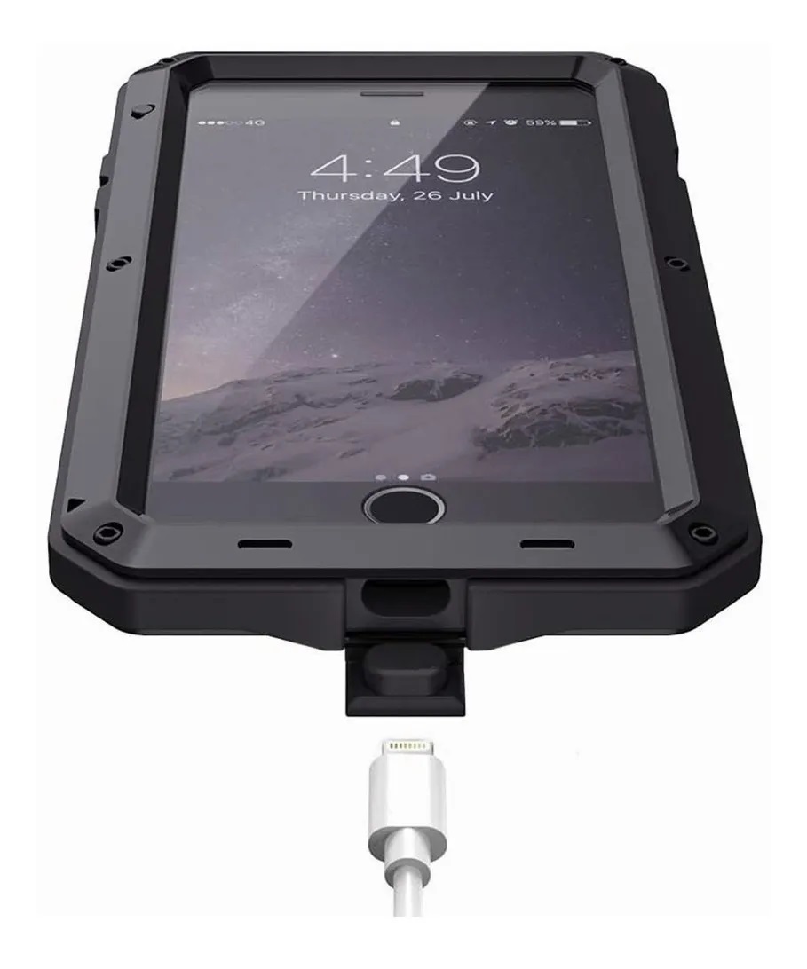 Funda Uso Rudo Para iPhone 7+Plus iPhone 8+Plus Normal Alto Impacto Metalica Con Mica Gruesa