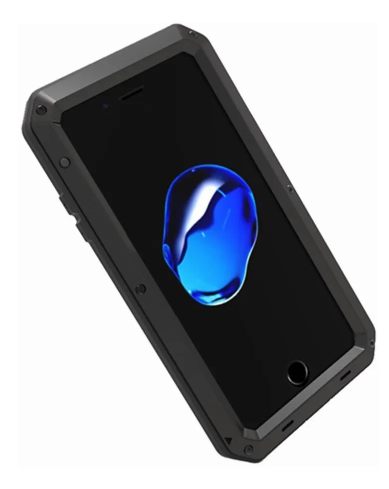 Funda Uso Rudo Para iPhone 7+Plus iPhone 8+Plus Normal Alto Impacto Metalica Con Mica Gruesa