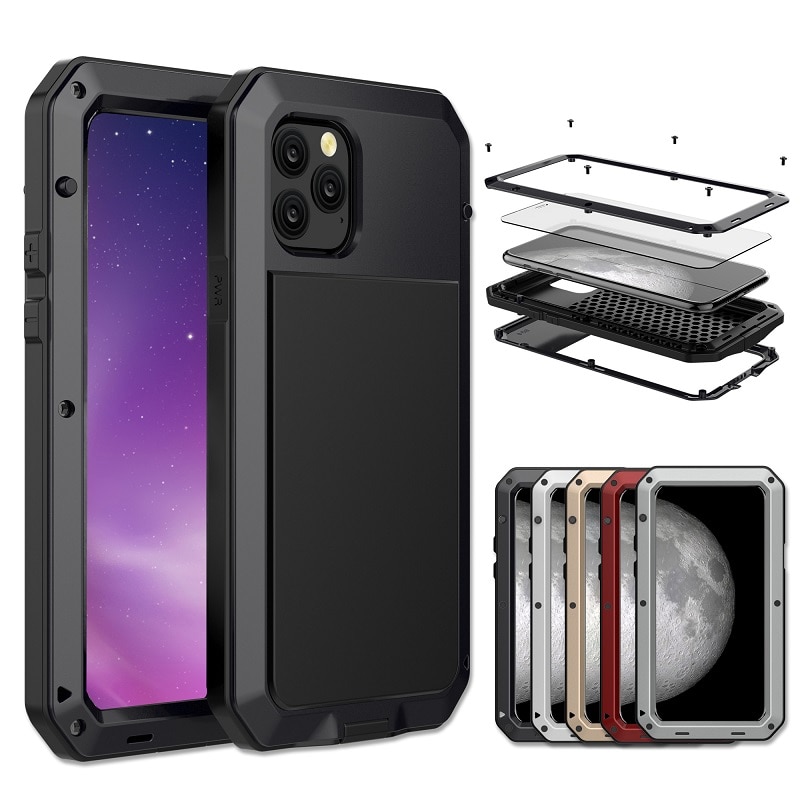 Funda Uso Rudo Para iPhone 11 Normal Alto Impacto Metalica Con Mica Gruesa Integrada