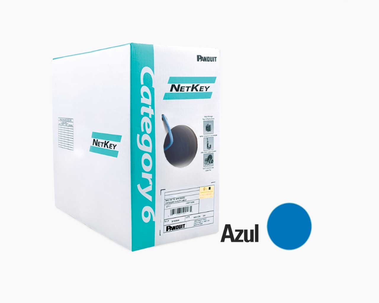 Lan Cable Reelex Bobina de Cable UTP 305 m. de Cobre, NetKey, Reelex, Azul, Categoría 6 ...