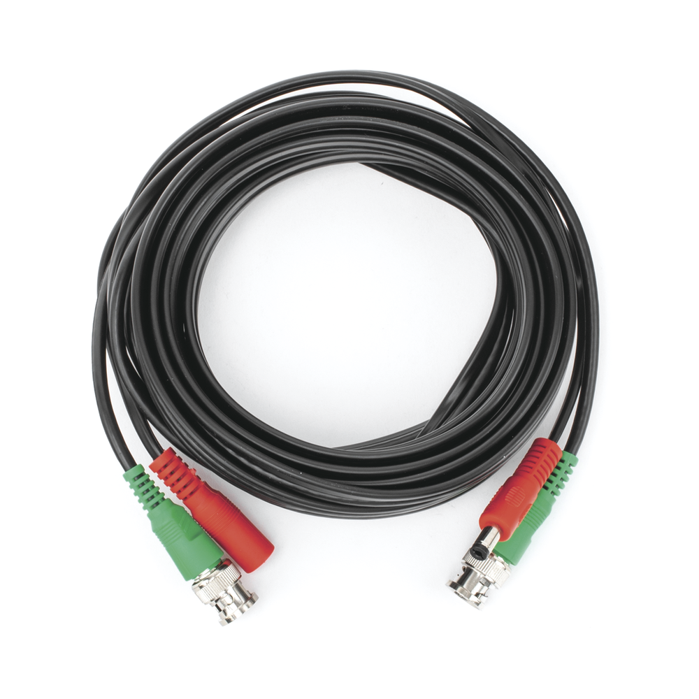 Cable Coaxial armado con conector BNC y Alimentación, longitud de 5m, Optimizado para HD ( TurboHD, HD-SDI, AHD )