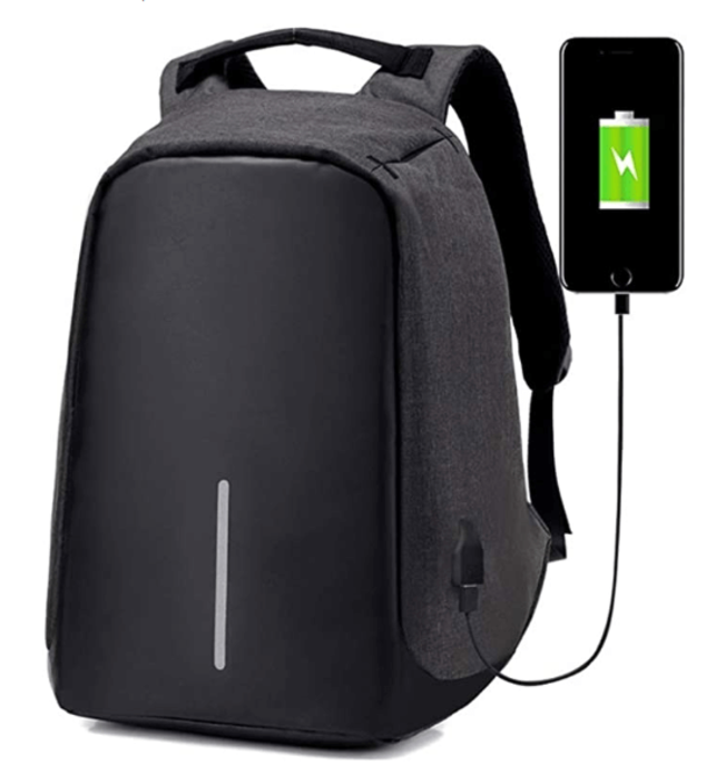 Mochila Antirrobo Impermeable Puerto para Carga USB Espacio para Laptop