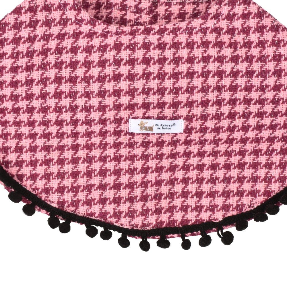 Kit Jorongo para Mascota + Chal de Mujer Unitalla Rosa Cuadros marca El Rebozo de Dolce