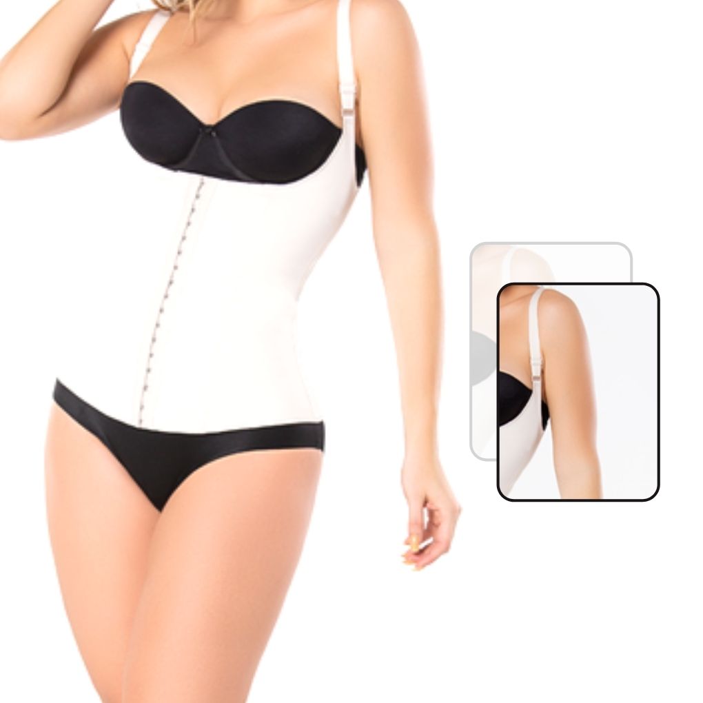 Faja Microlátex Colombiana Realza Busto Moldeadora De Figura Tipo Chaleco