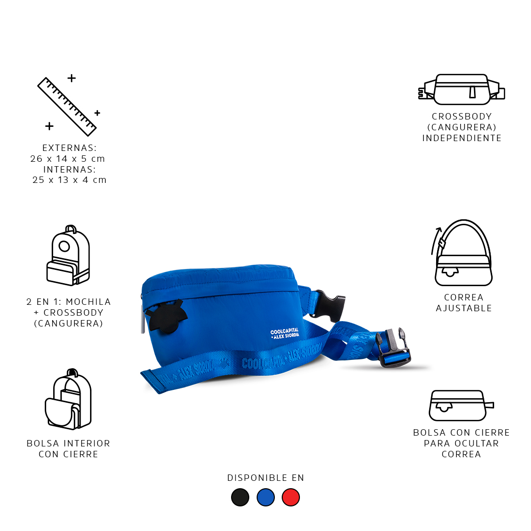 Mochila Para Laptop + Crossbody Cool Capital Alex Siordia 15 Pulgadas-Azul