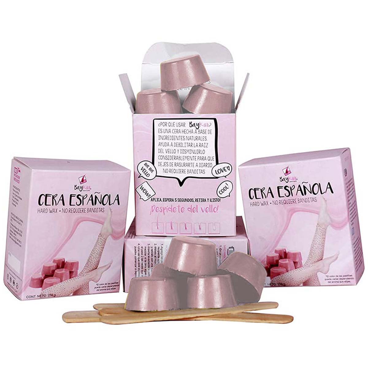 Cera Española Baykini Cotton Candy Para Piel Sensible 500G