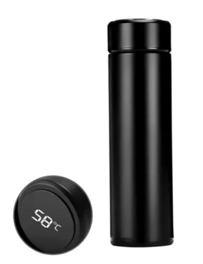 Termo Inteligente Digital Doble Capa Acero Inoxidable 500ml Negro