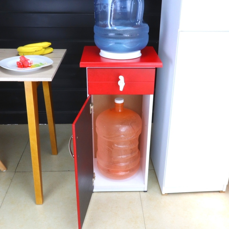 Dispensador de Agua Rojo Porta garrafón con Alacena Roma