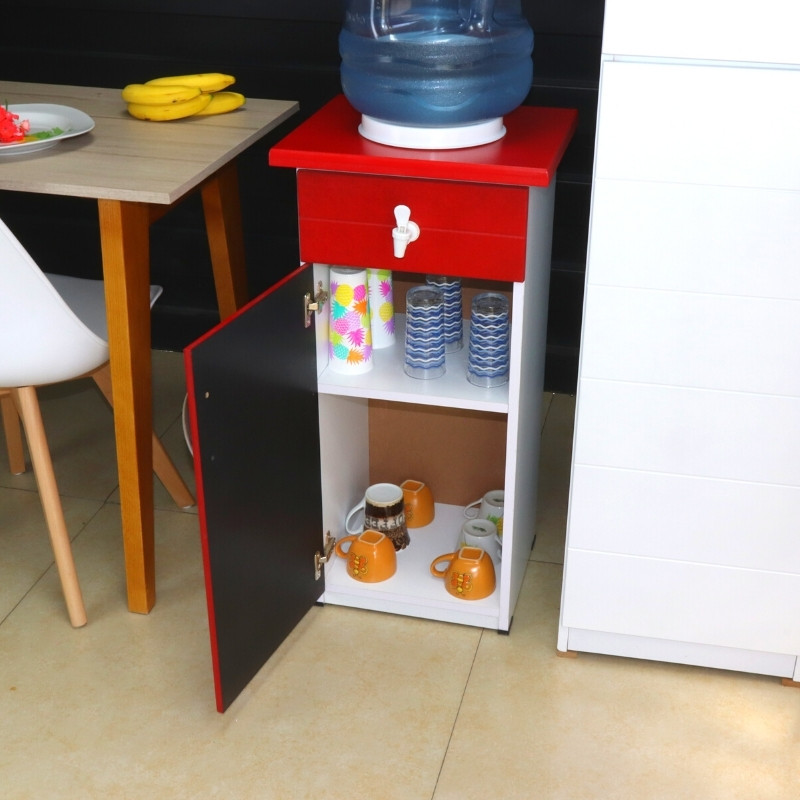 Dispensador de Agua Rojo Porta garrafón con Alacena Roma