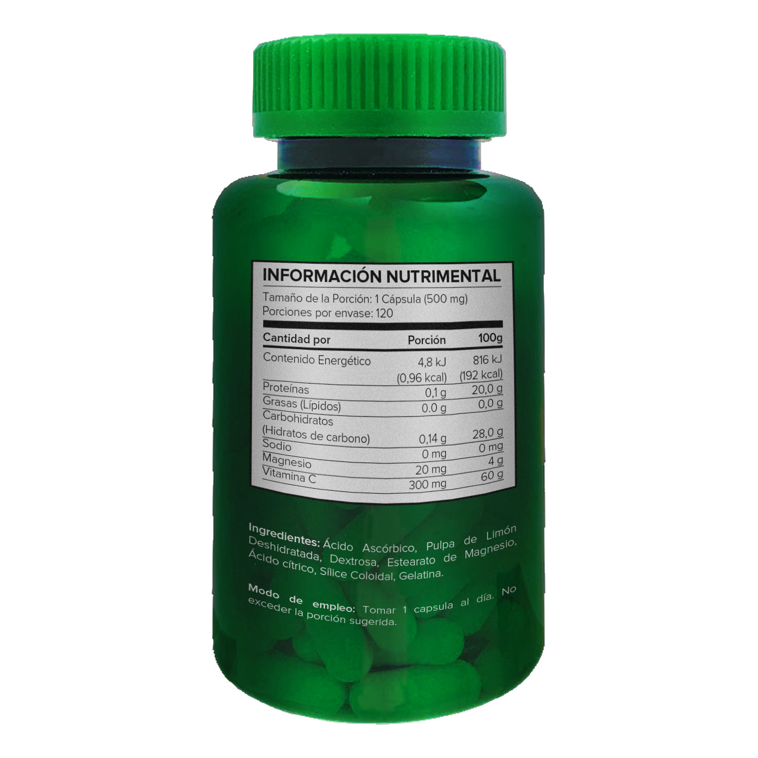 5H8 Nutrition C300 Vitamina C.120 Cápsulas, 300 mgs De Vitamina C Por Porción Contiene Cítricos Suplementos Alimenticios para sistema inmune