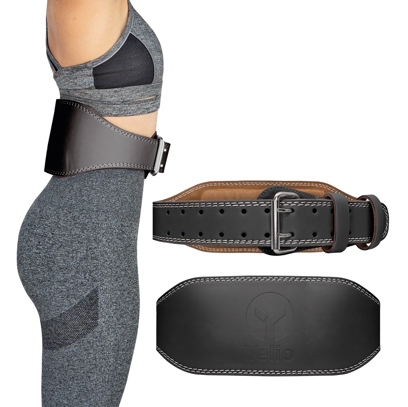 Cinturon Gym Faja Lumbar De Cuero Para Levantar Peso. Negro. Talla L