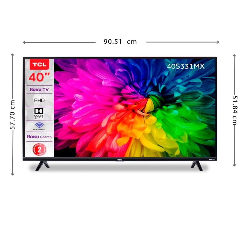  Smart Tv Tcl 40S331 Roku 40 Pulgadas Wi-fi 3 Entradas Hdmi  