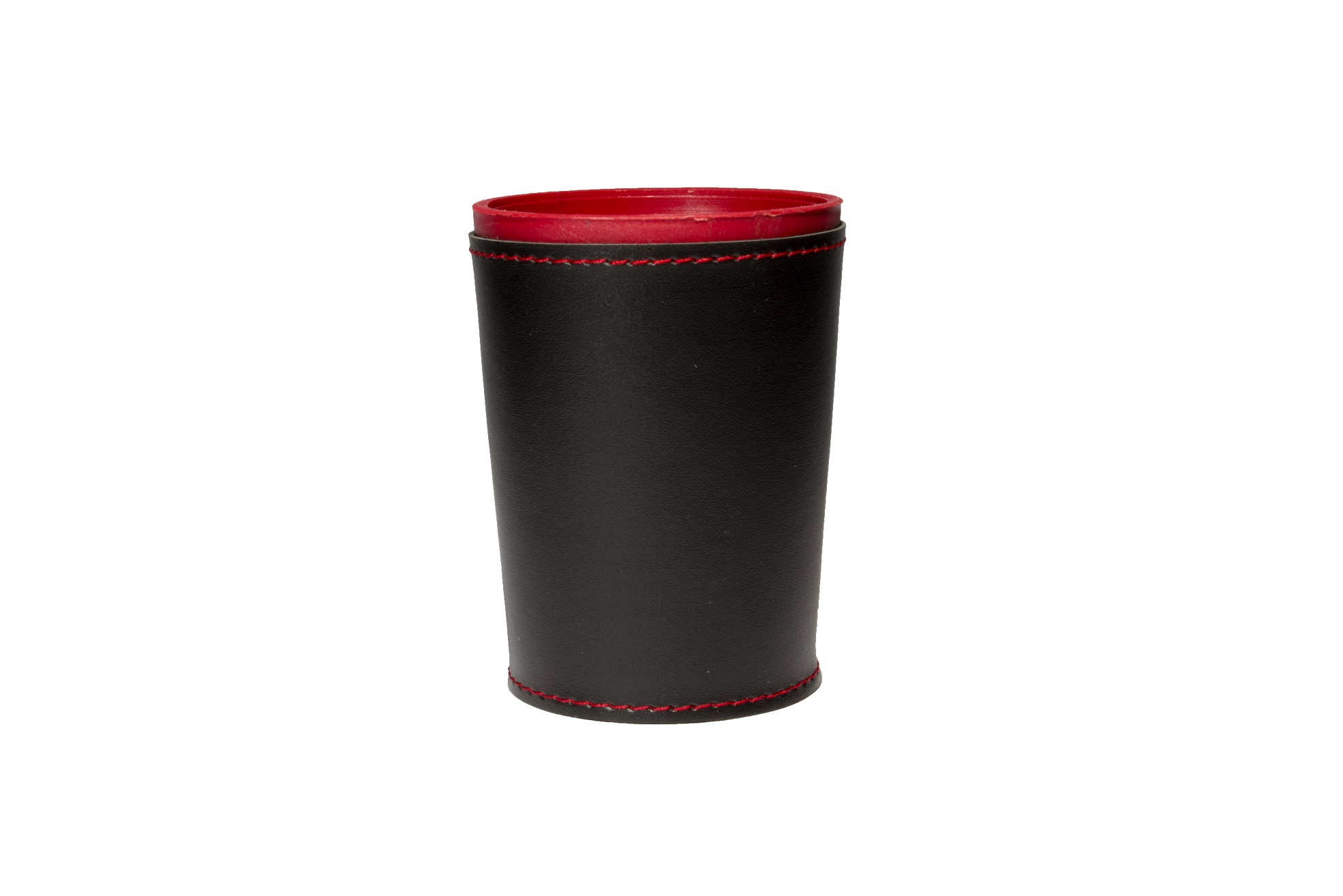 Cubilete Profesional con 5 Dados Poker. Vaso Estriado Color Rojo